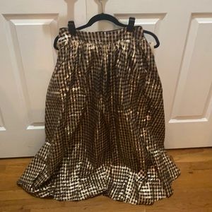 Evening skirt.  Black motif. Metallic lined. NWT